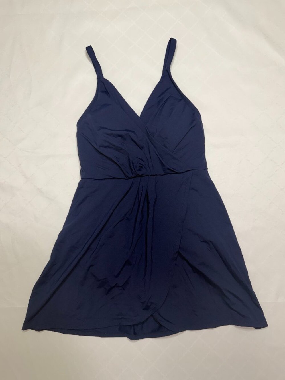 Land's End Navy Blue One-Piece Swim Dress - Small